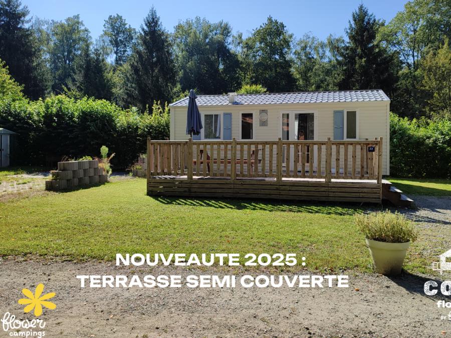 Mobilhome 4 personnes - Mobil home Ibiza CONFORT 26m² (2 chambres) + Terrasse semi couverte de 18 m² (new!) 4 pers 8