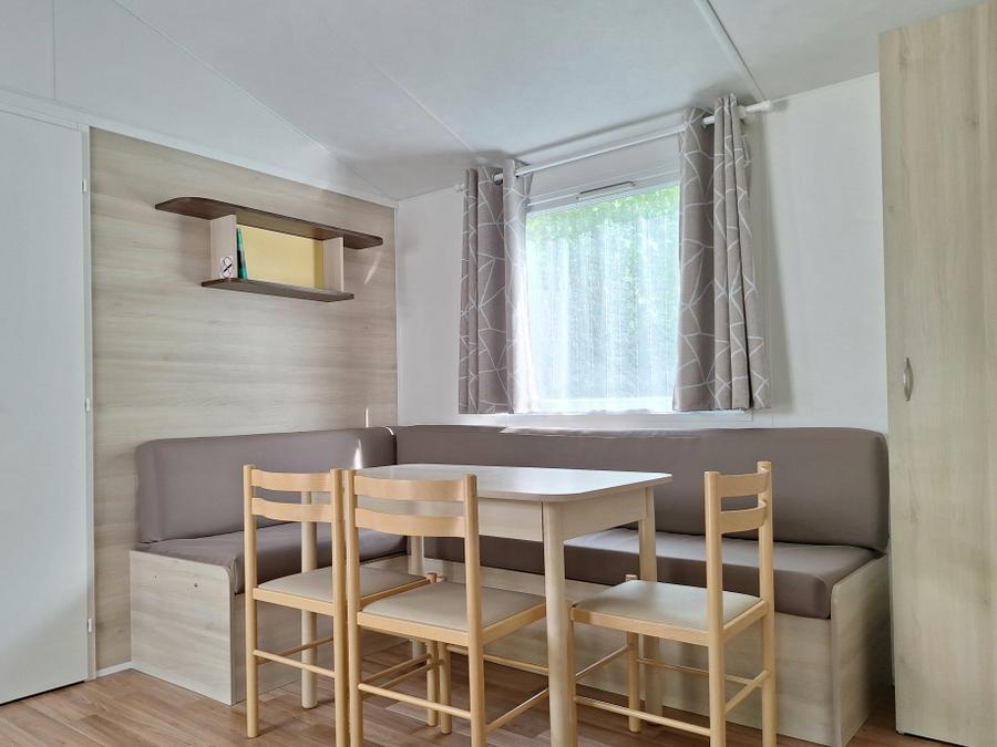 Mobilhome 6 personnes - Mobil home Bermudes Confort 30m² (3 chambres) + terrasse semi couverte de 18 m² + TV 6 pers 12