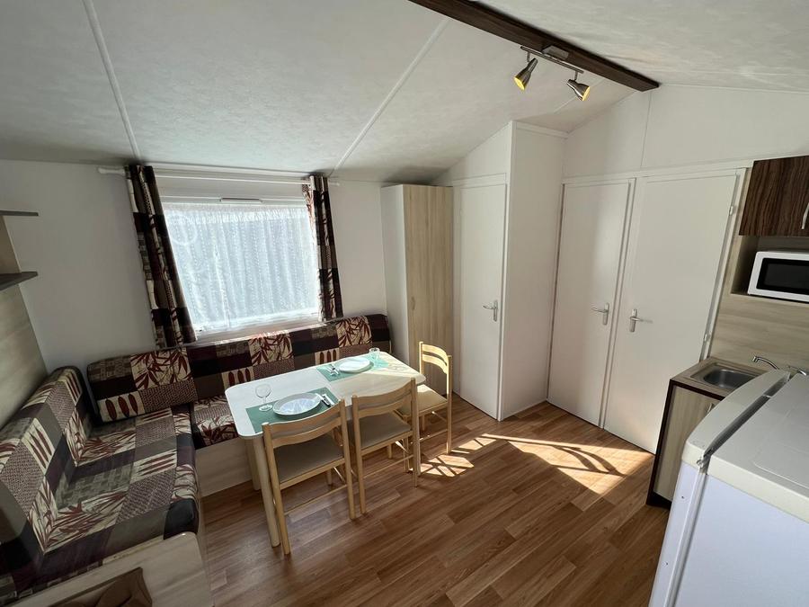 Mobilhome 6 personnes - Mobil home Bermudes Confort 30m² (3 chambres) + terrasse semi couverte de 18 m² + TV 6 pers 8