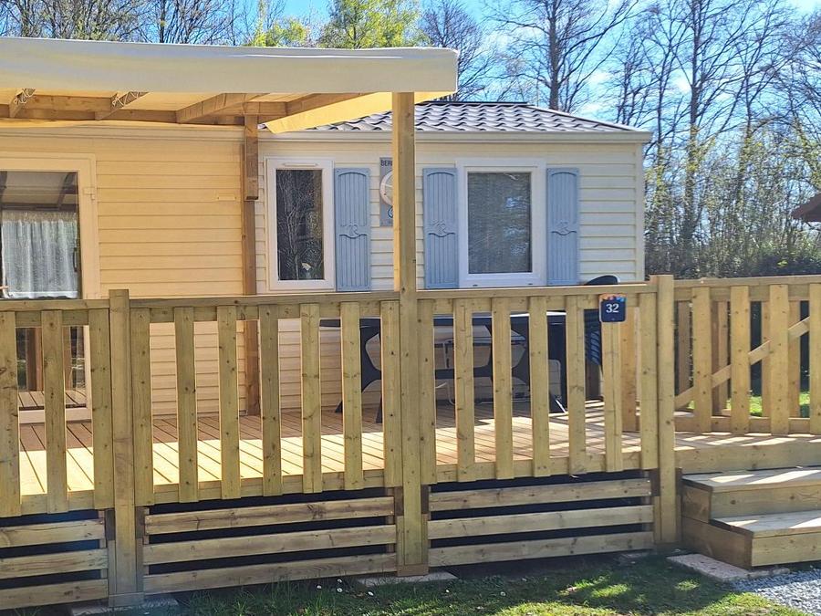 Mobilhome 6 personnes - Mobil home Bermudes Confort 30m² (3 chambres) + terrasse semi couverte de 18 m² + TV 6 pers 16