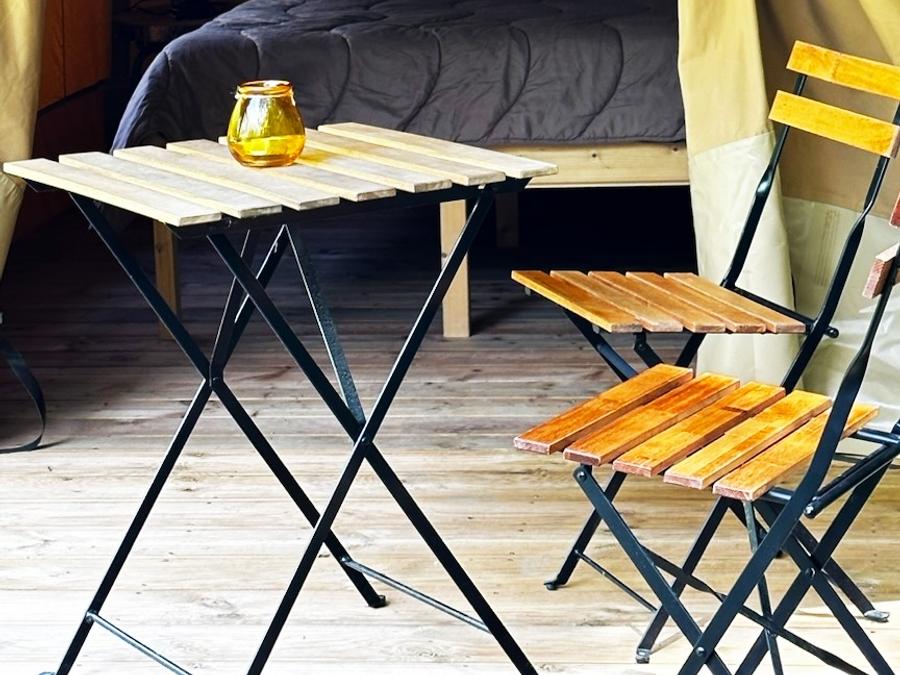 Tente en toile et en bois 2 personnes - Woodlodge Nature - 2 lits simple ou 1 lit double - Face à l'étang 2 pers 3