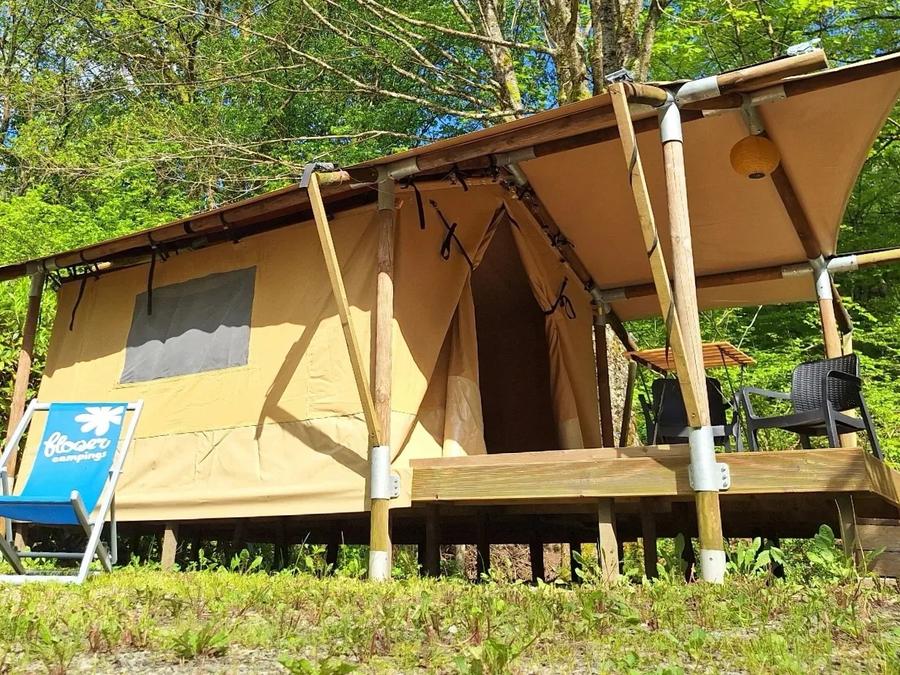 Tente en toile et en bois 2 personnes - Woodlodge Nature - 2 lits simple ou 1 lit double - Face à l'étang 2 pers 5