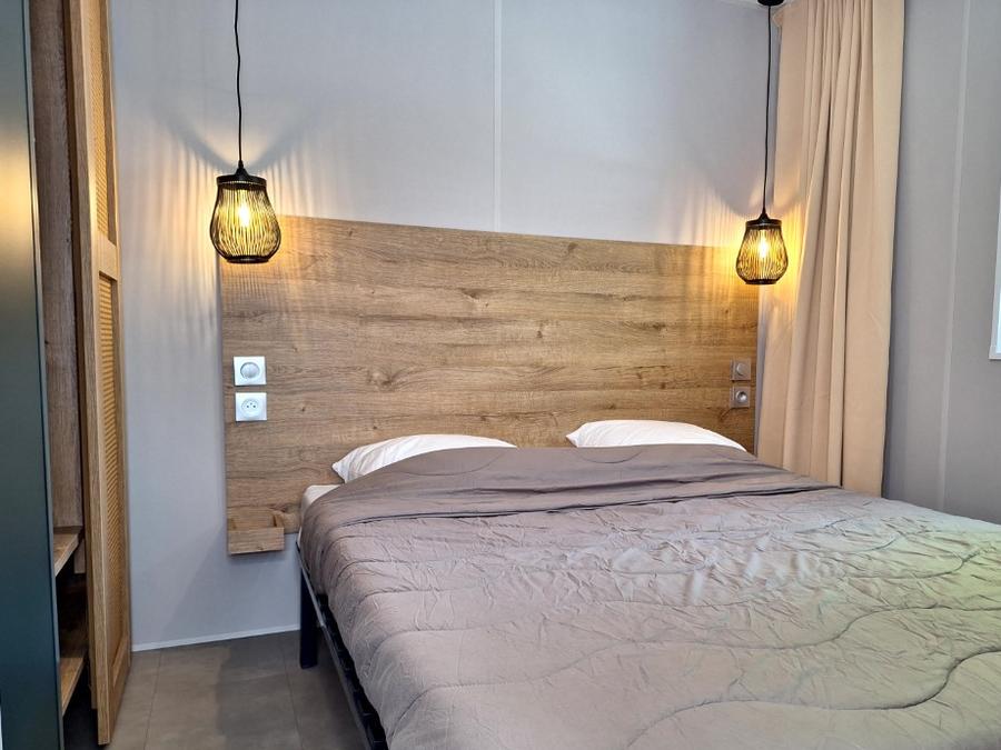 Mobilhome 6 personnes - Cottage Ohara Côté Jardin Premium - 36m² - 3 chambres + Terrasse semi cou + TV + LV + Vue forêt 6 pers 9