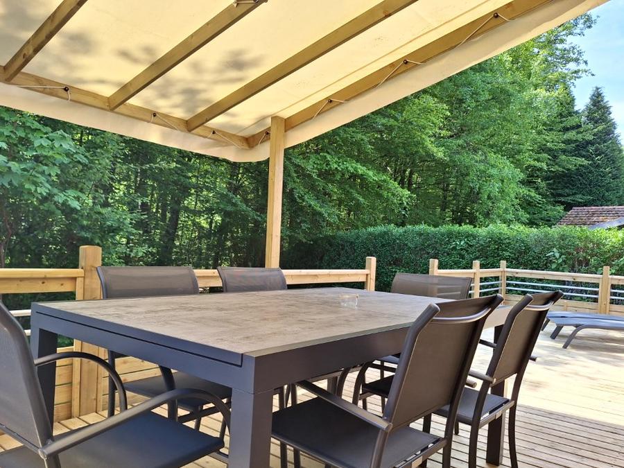 Mobilhome 6 personnes - Cottage Ohara Côté Jardin Premium - 36m² - 3 chambres + Terrasse semi cou + TV + LV + Vue forêt 6 pers 7