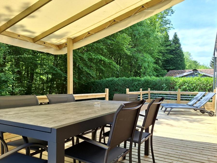 Mobilhome 6 personnes - Cottage Ohara Côté Jardin Premium - 36m² - 3 chambres + Terrasse semi cou + TV + LV + Vue forêt 6 pers 6