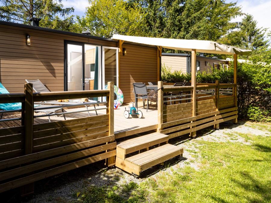 Mobilhome 6 personnes - Cottage Ohara Côté Jardin Premium - 36m² - 3 chambres + Terrasse semi cou + TV + LV + Vue forêt 6 pers 12