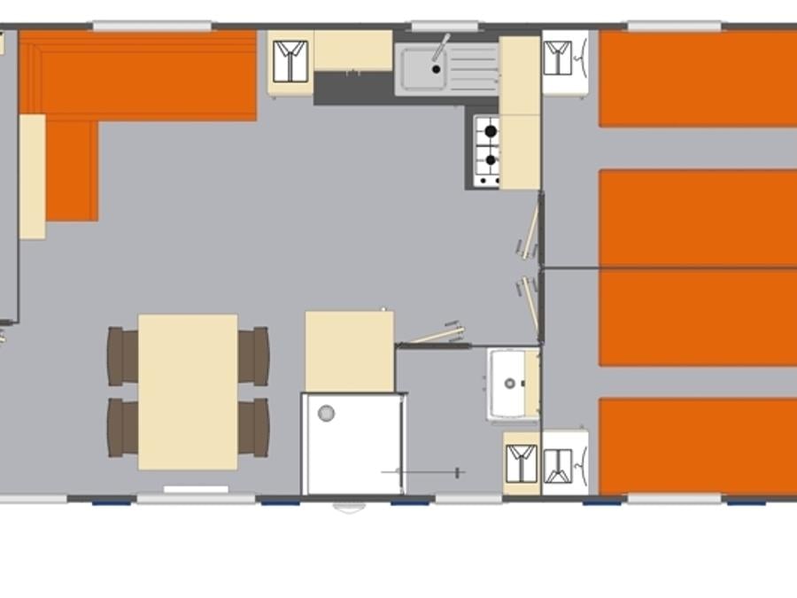 Mobilhome 6 personnes - MH 6 pers Climatisé 7
