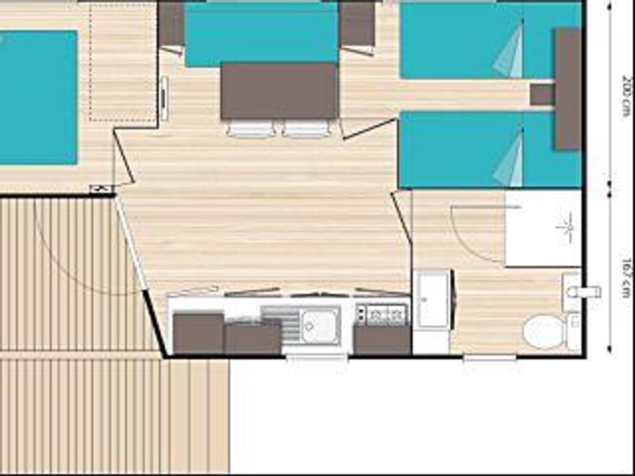 Mobilhome 4 personnes - CONFORT 2 CHAMBRES 4