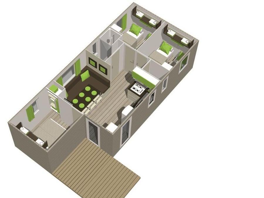 Mobilhome 8 personnes - RESIDENTIEL 3 chambres 6/8 pers. 6