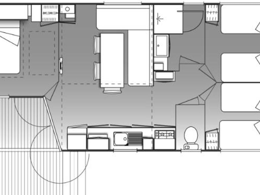 Mobilhome 7 personnes - LE LODGE CLIMATISE 3 chambres 6