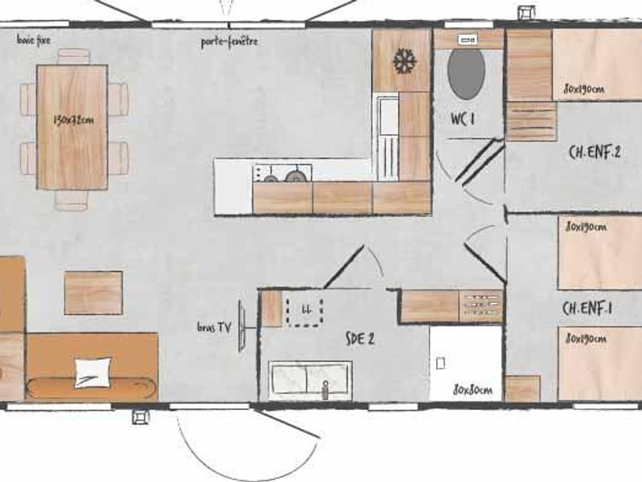 Mobilhome 9 personnes - PREMIUM TRIBU SELENIA SUITE - 8/9 Pers - Draps et serviettes inclus 4