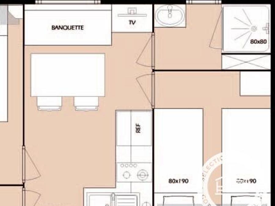 Mobilhome 4 personnes - Loisirs 3 Pièces 4 Personnes + TV 4