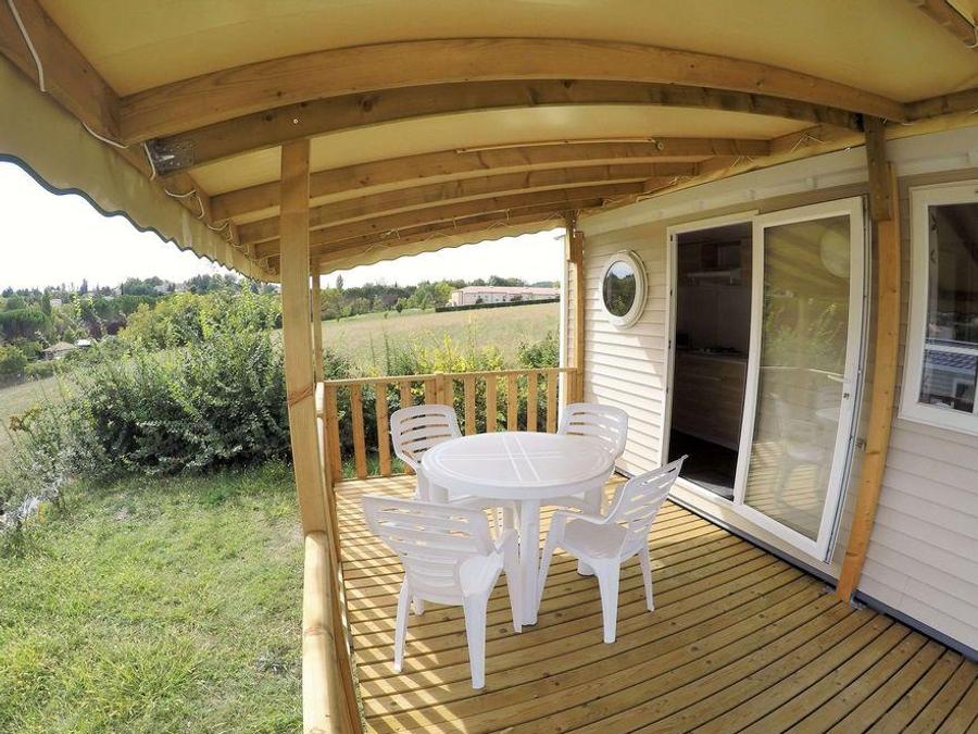 Mobilhome 2 personnes - Confort 18m² 1 chambre + terrasse couverte + climatisation + TV 1