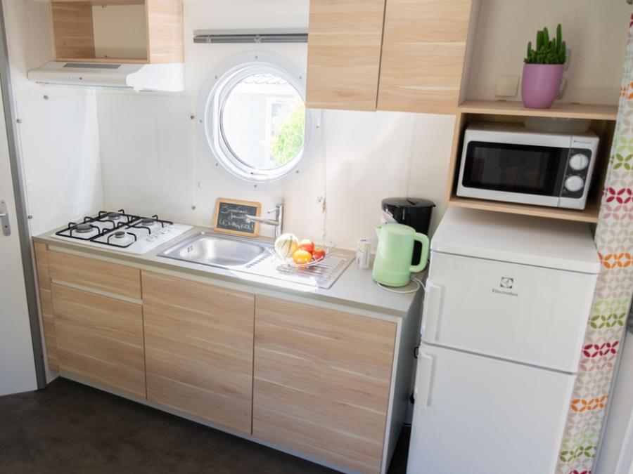 Mobilhome 4 personnes - Loggia Confort 24 m² 2 chambres + terrasse couverte + TV 1