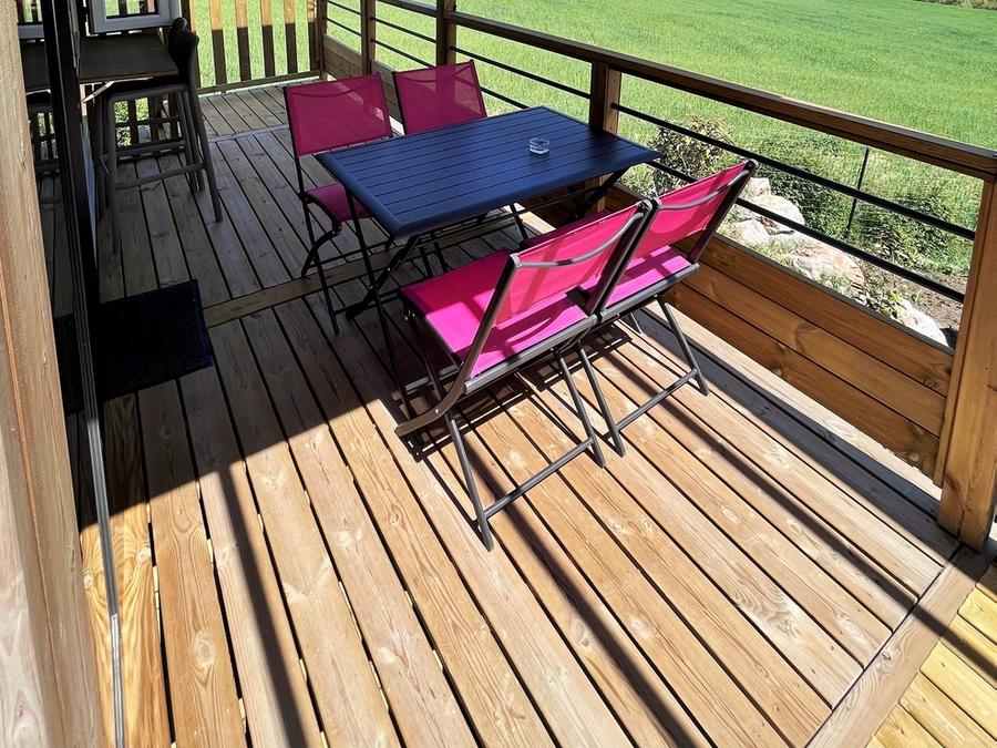 Mobilhome 4 personnes - Living Confort 27m² 2 chambres + terrasse couverte intégrée + climatisation + TV 1