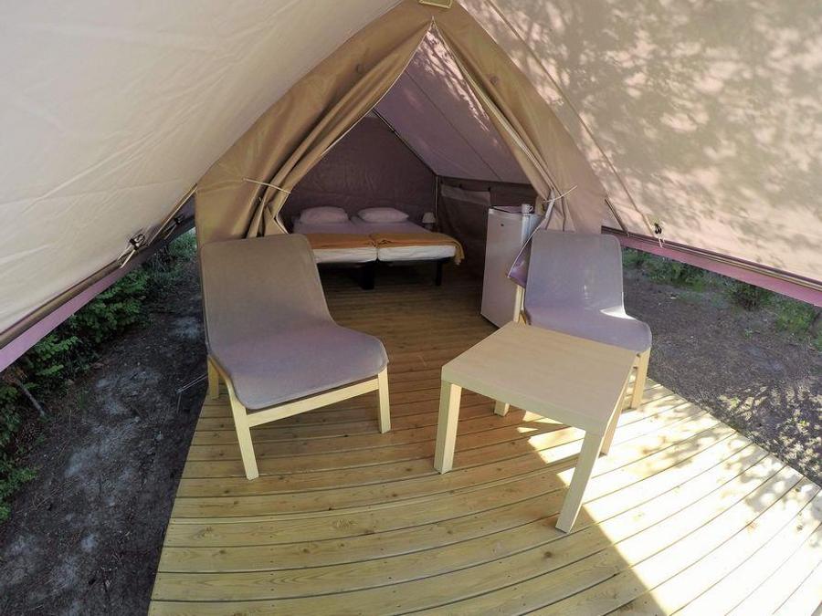 Tente en toile et en bois 4 personnes - Canada Treck 12m² 1 chambre (sans sanitaires) 2