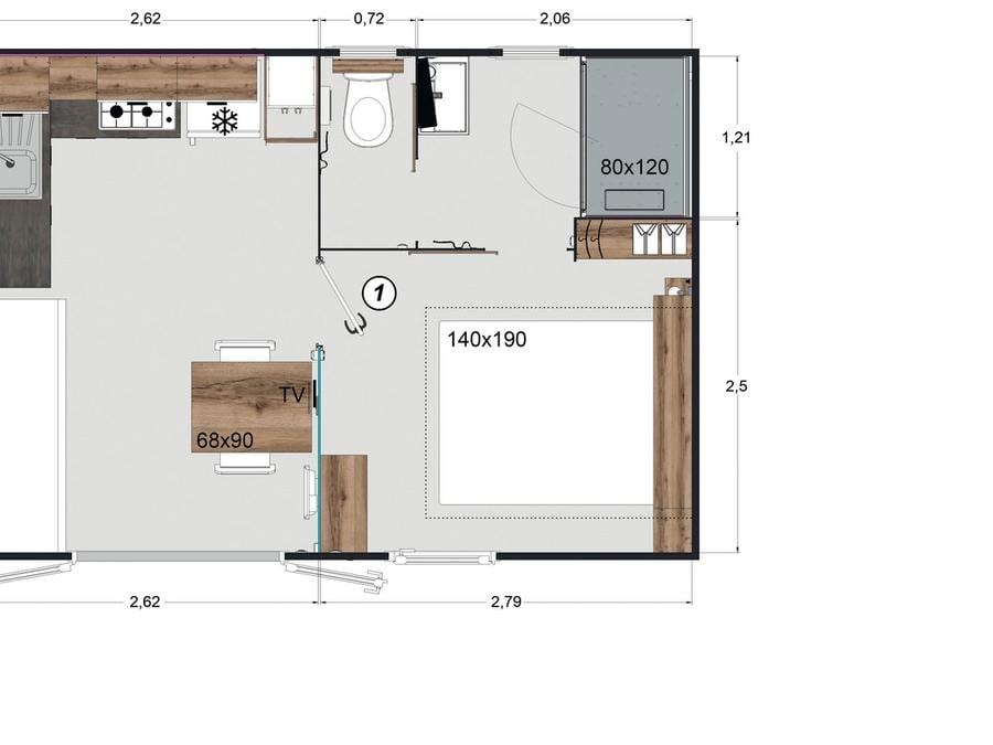 Mobilhome 2 personnes - Mobile-home PREMIUM 1 chambre 9