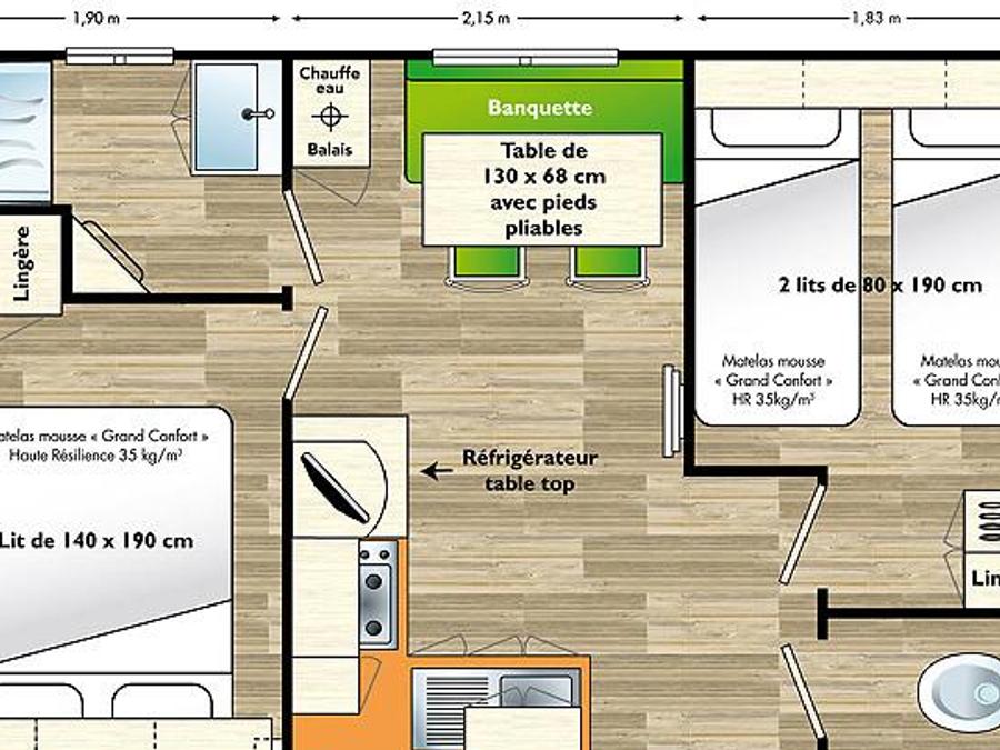 Mobilhome 4 personnes - CONFORT+ 2