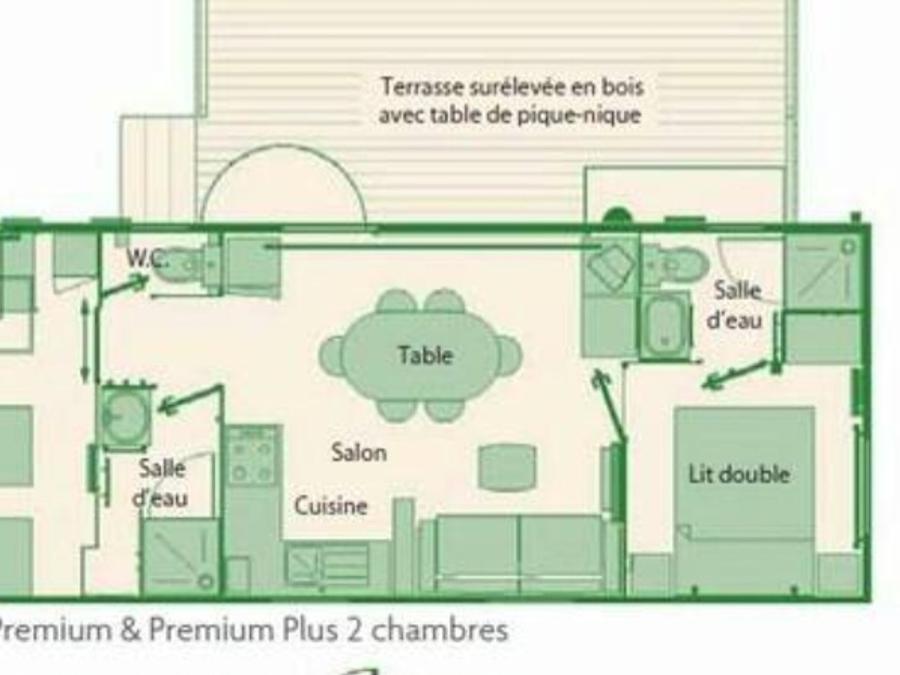 Mobilhome 6 personnes - GRAND CONFORT 40.8m² / 2 chambres 1