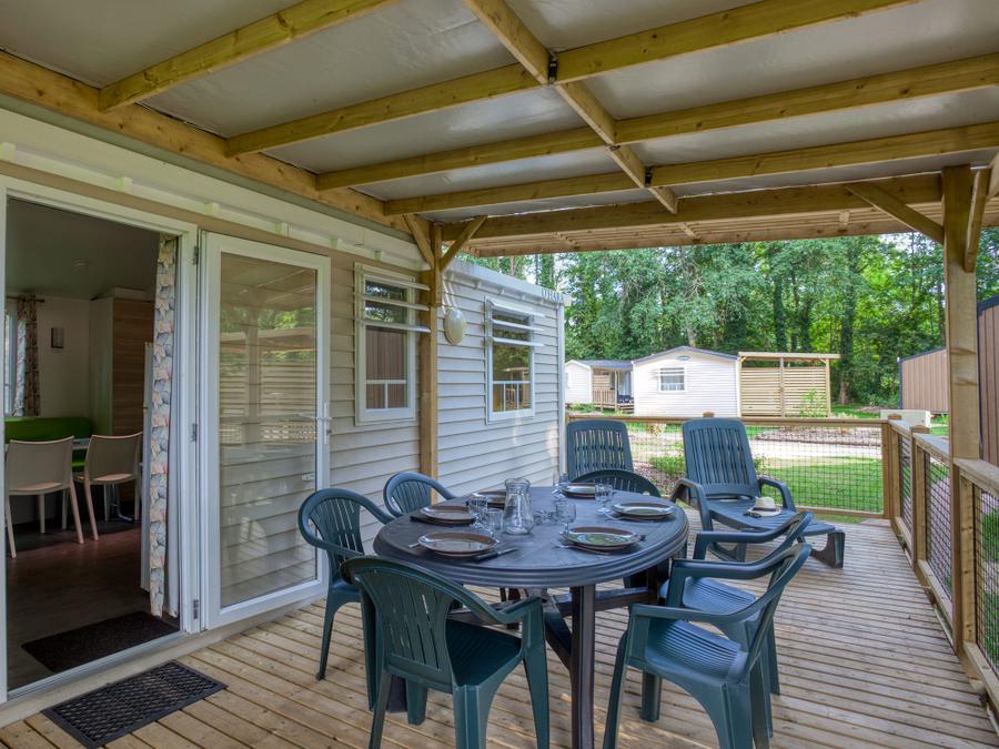 Mobilhome 6 personnes - Mobil-Home Standard 30m² Trémolat - 3 chambres + Terrasse semi-couverte 6 pers 6
