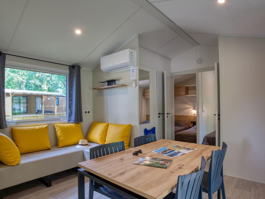 Mobilhome 6 personnes - Mobil-Home Premium 33m² Bahia - 3 chambres + terrasse semi-couverte + LV + TV + CLIM 6 pers 6