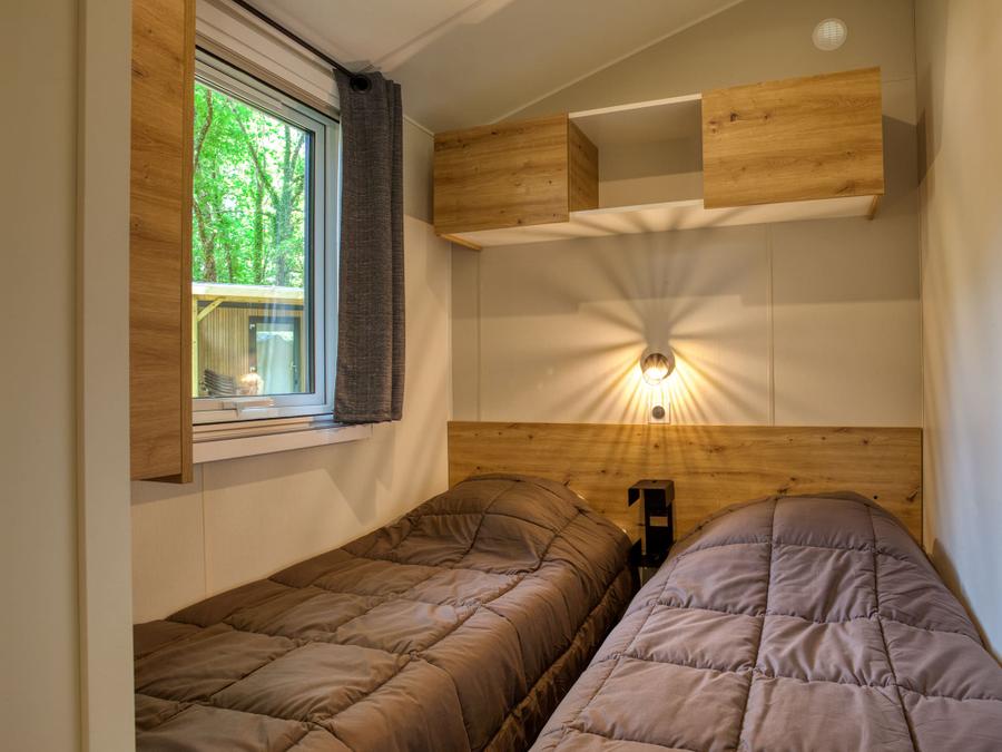 Mobilhome 6 personnes - Mobil-Home Premium 33m² Bahia - 3 chambres + terrasse semi-couverte + LV + TV + CLIM 6 pers 12