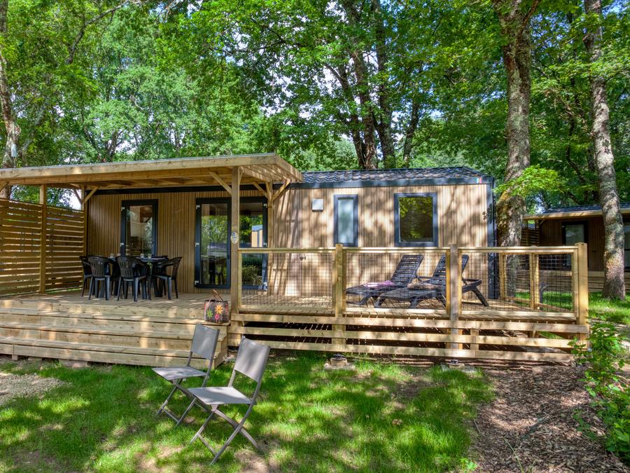 Mobilhome 6 personnes - Mobil-Home Premium 33m² Bahia - 3 chambres + terrasse semi-couverte + LV + TV + CLIM 6 pers 4