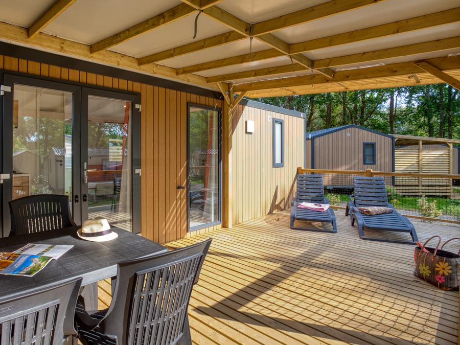 Mobilhome 4 personnes - Mobil-Home Premium 29m² Bahia - 2 chambres + terrasse couverte + LV + TV + CLIM 4 pers 7
