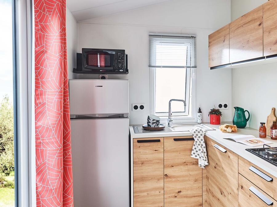 Mobilhome 4 personnes - Mobil-Home Premium 29m² Bahia - 2 chambres + terrasse couverte + LV + TV + CLIM 4 pers 2