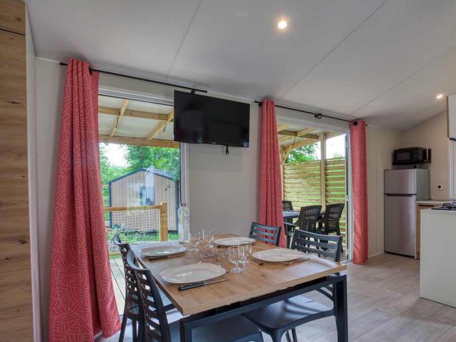 Mobilhome 4 personnes - Mobil-Home Premium 29m² Bahia - 2 chambres + terrasse couverte + LV + TV + CLIM 4 pers 9