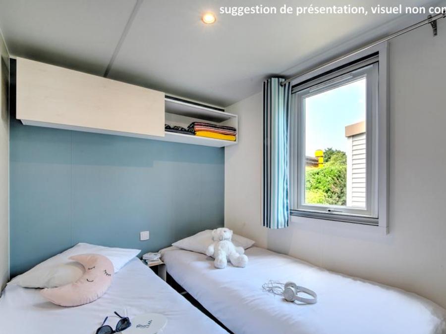 Mobilhome 6 personnes - Homeflower PREMIUM 35m² (3 chambres) + CLIM + terrasse semi-couverte + TV + draps + serviettes | 6 personnes 4