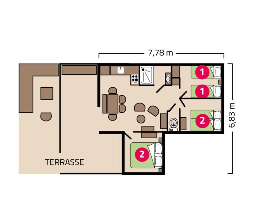 Lodge 6 personnes - Dunéa Lodge 6 personnes 6