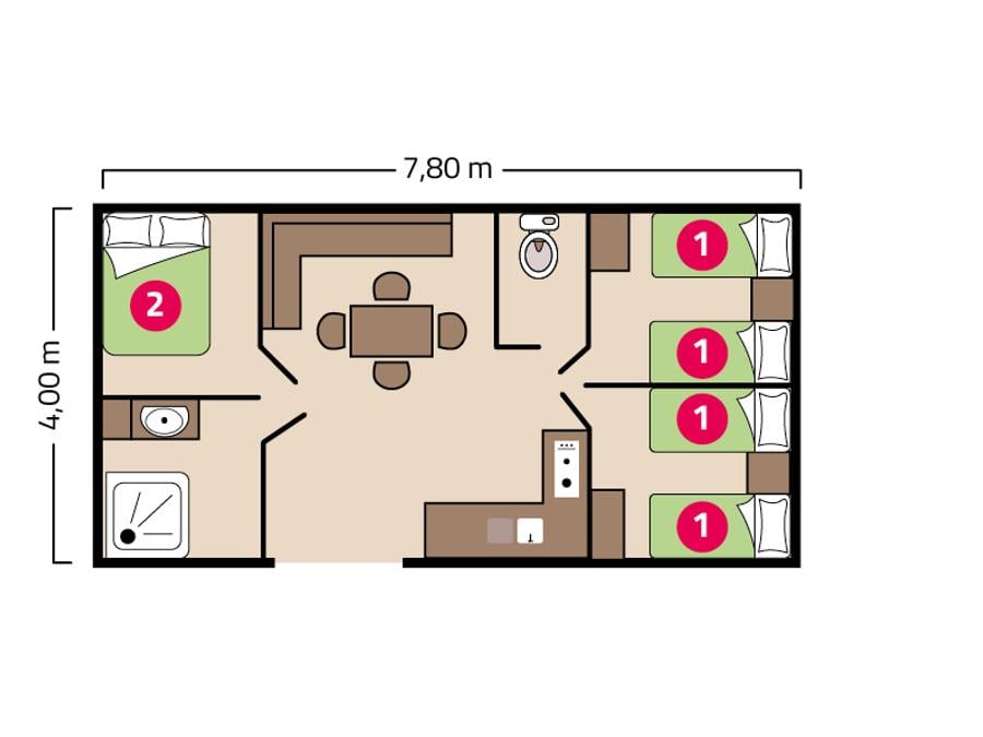 Mobilhome 6 personnes - Famille Clim 4