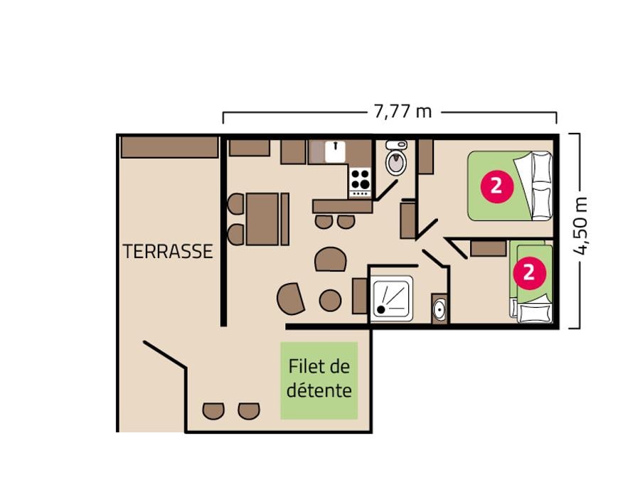 Mobilhome 4 personnes - Cocoon Lodge 4 personnes 8