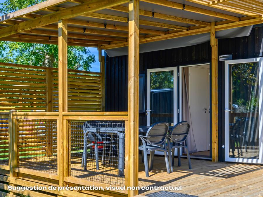 Mobilhome 6 personnes - NEW // Homeflower Premium CLIM 35m² (3 chambres) + terrasse semi-couverte + TV + draps + serviettes 6 pers. 0