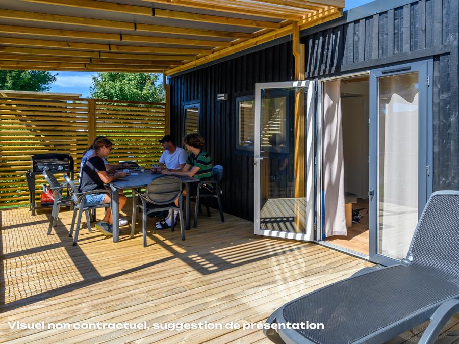 Mobilhome 4 personnes - NEW // Homeflower Premium CLIM 29m² (2 chambres) + terrasse semi-couverte + TV + draps + serviettes 4 pers. 9