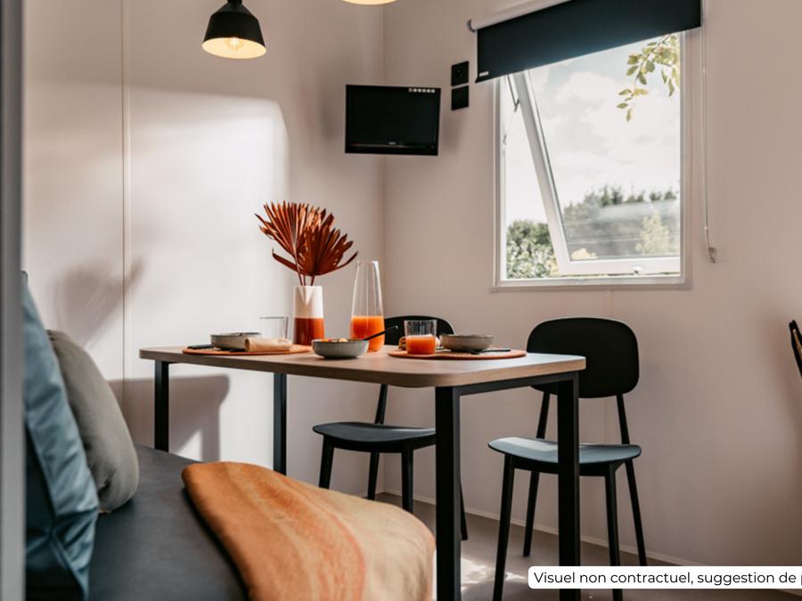 Mobilhome 2 personnes - Homeflower Premium CLIM 20m² (1 chambres) + terrasse semi-couverte + TV + draps + serviettes 5