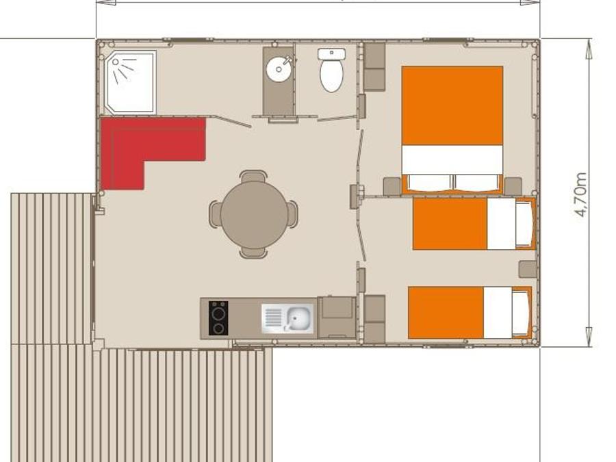 Chalet 5 personnes - Confort Sarlat - 2 chambres - terrasse non couverte 6