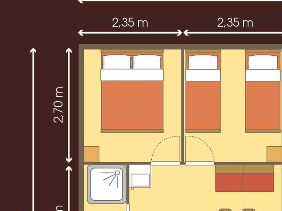 Hébergement 5 personnes - Cabane Perchée - 2 chambres 4