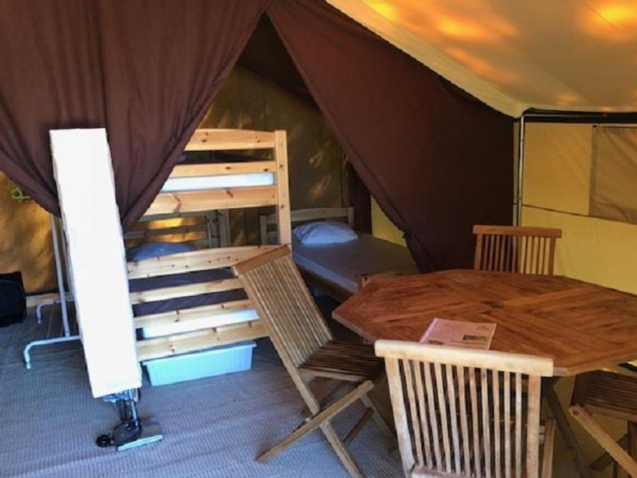 Tente en toile et en bois 5 personnes - Tente Lodge - sans sanitaires, sans chauffage - 2 chambres 2