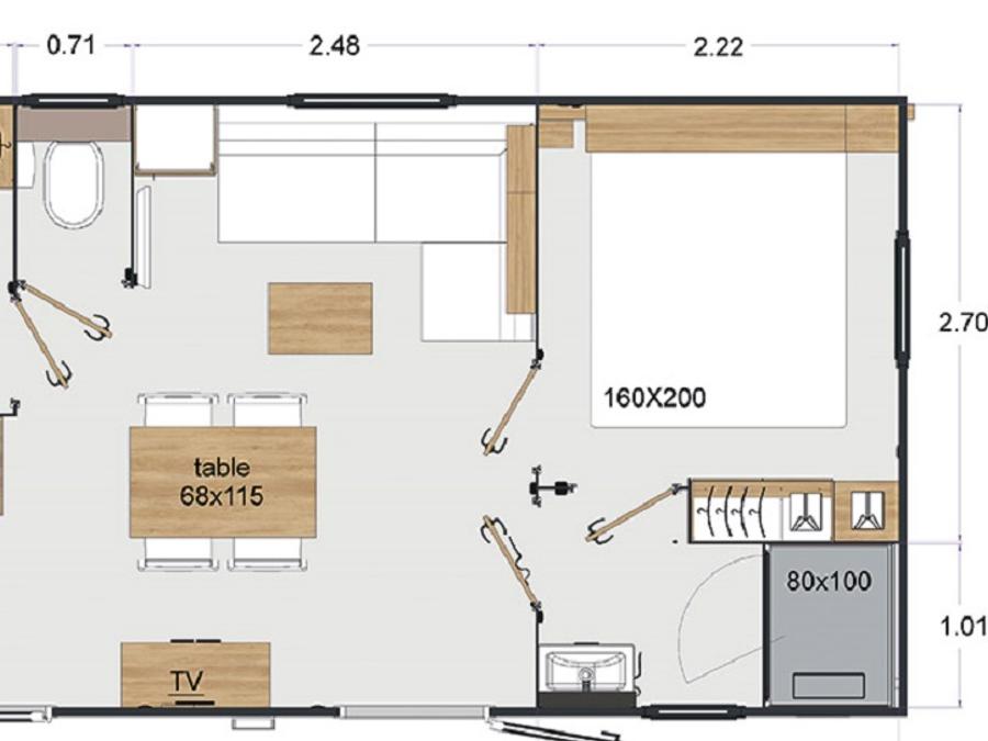 Mobilhome 5 personnes - Privilège Loupiac - 2 chambres - TV 7