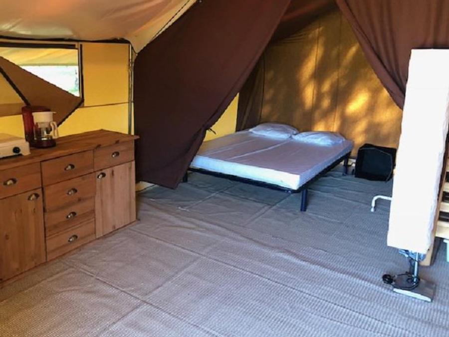 Tente en toile et en bois 4 personnes - Tente Lodge - sans sanitaires, sans chauffage - 2 chambres 2