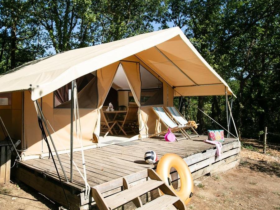 Tente en toile et en bois 4 personnes - Tente Lodge - sans sanitaires, sans chauffage - 2 chambres 0
