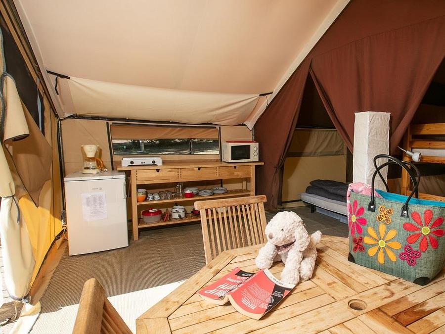 Tente en toile et en bois 4 personnes - Tente Lodge - sans sanitaires, sans chauffage - 2 chambres 1
