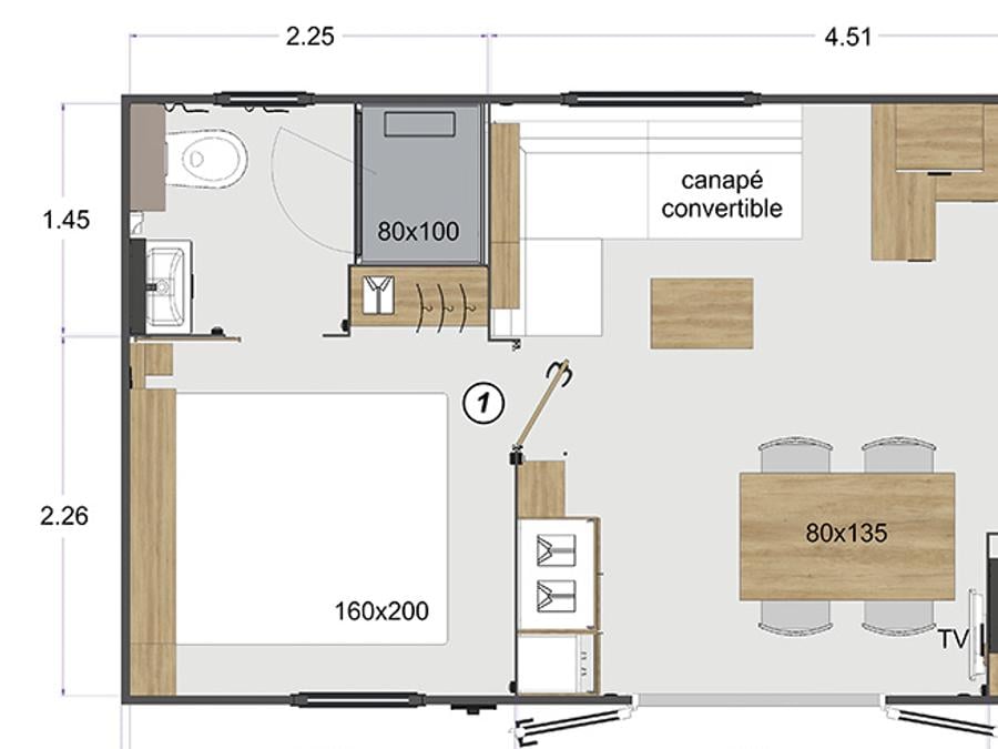 Mobilhome 8 personnes - Premium Lacave - (3 ch) - TV - clim - LV - 2 SDB 7
