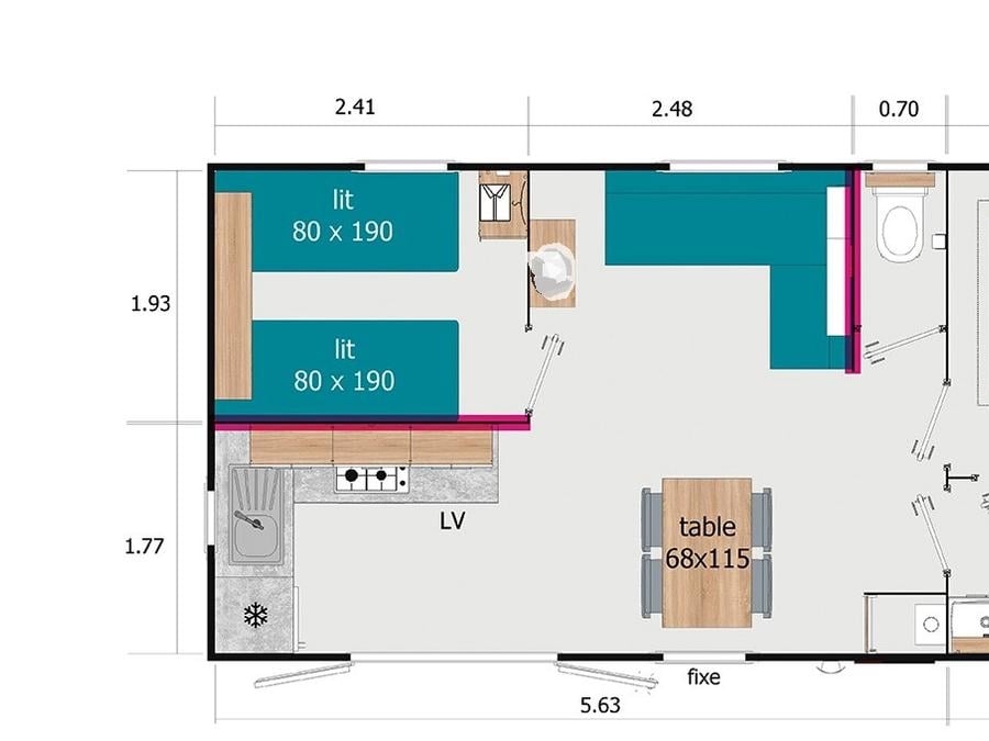 Mobilhome 4 personnes - Cottage Cosy TV Wifi - 2 chambres - 4 personnes 4