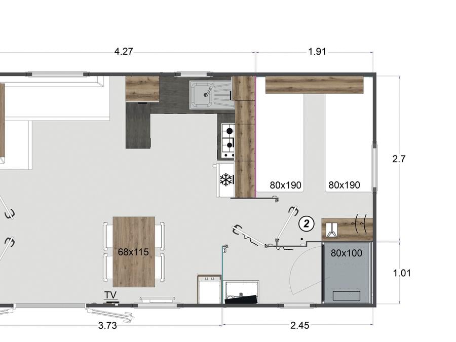 Mobilhome 4 personnes - Privilège Souillac - 2 chambres - TV - Clim 4