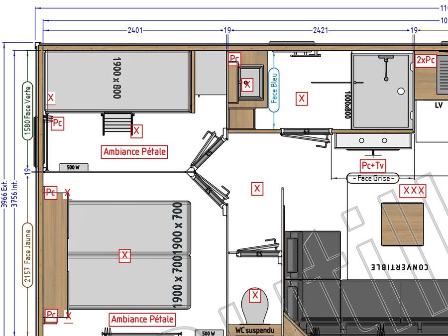 Mobilhome 8 personnes - 3 chambres 6/8 5