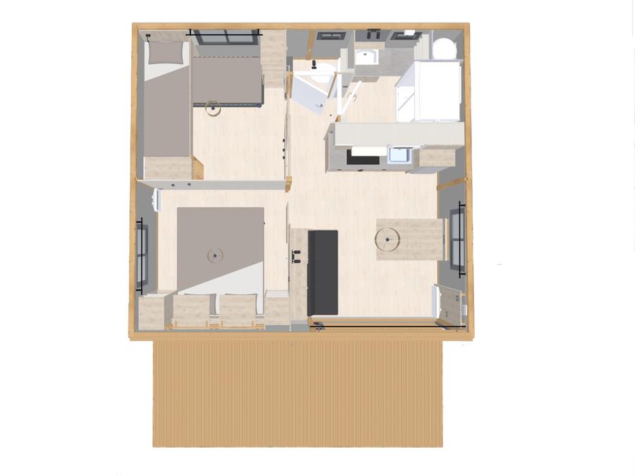 Chalet 2 personnes - SATORI - 2 Chambres - PRIX INCLUS 2 PERSONNES 8