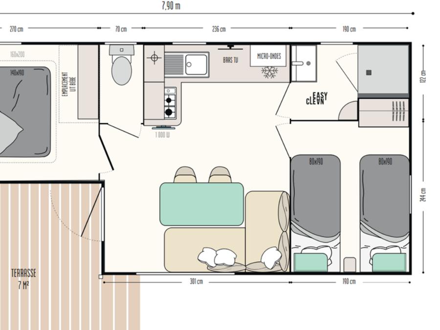 Mobilhome 4 personnes - Confort 2 chambres 9